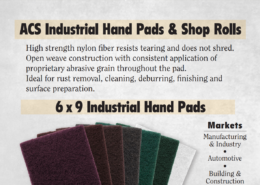 Flyer announcing ACS Industrial Hand Pads