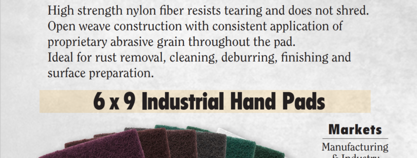 Flyer announcing ACS Industrial Hand Pads